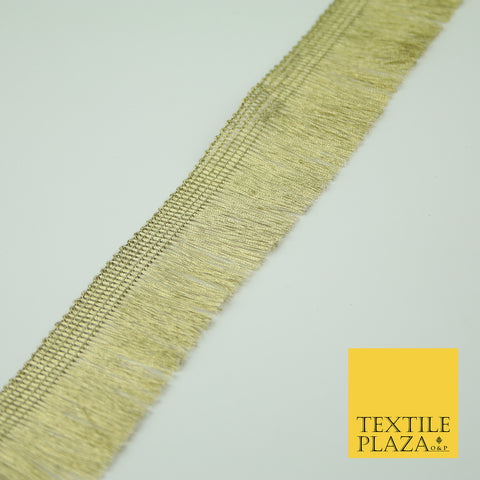 Gold Simple Metallic Fringe Tassel Trimming Gota Border Indian Ribbon Lace X337
