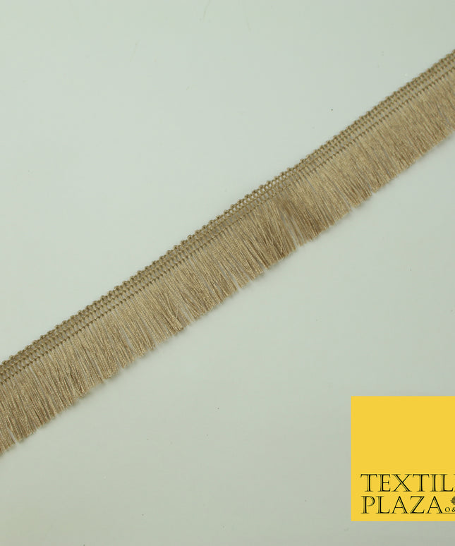 Light Antique Gold Slim Metallic Fringe Tassel Trimming Border Ribbon Lace X341