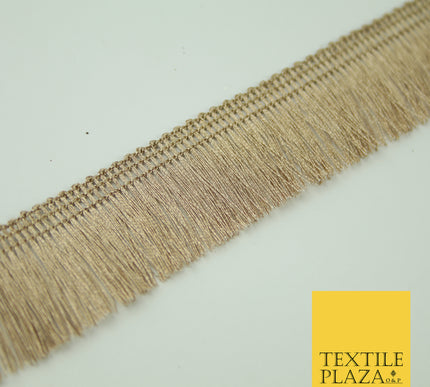Light Antique Gold Slim Metallic Fringe Tassel Trimming Border Ribbon Lace X341