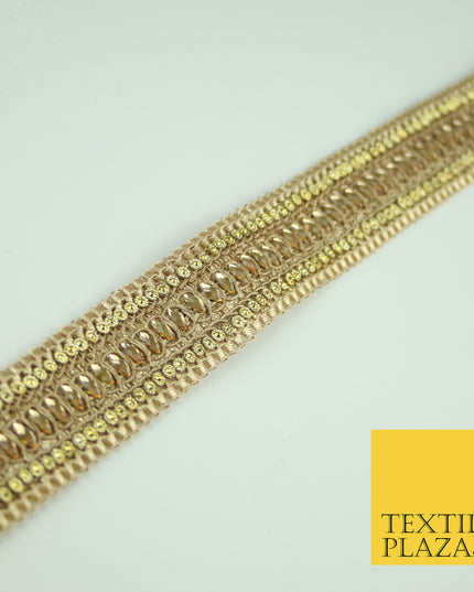 Gold Diamonte Stone Weave Trim Border Gota Patti Zari Ribbon Indian Lace X346