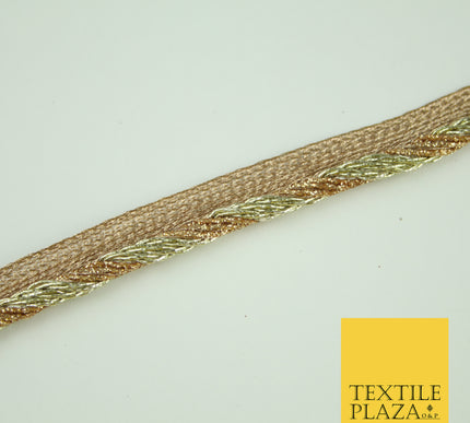 Rose / Light Gold Rope Style Glitter Fancy Border Ribbon Ethnic Trim Lace X376