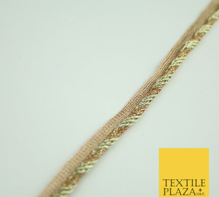 Rose / Light Gold Rope Style Glitter Fancy Border Ribbon Ethnic Trim Lace X376