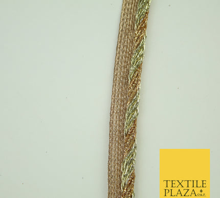Rose / Light Gold Rope Style Glitter Fancy Border Ribbon Ethnic Trim Lace X376