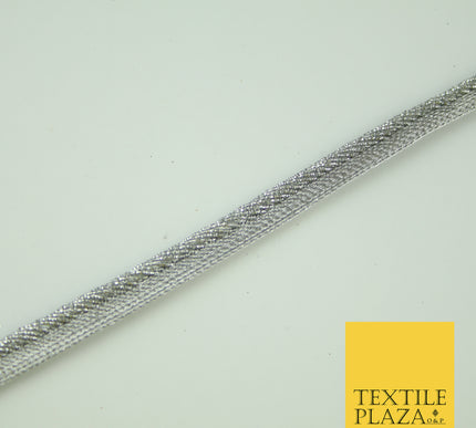 Silver Grey Rope Style Shimmer Fancy Border Edging Ribbon Ethnic Trim Lace X375