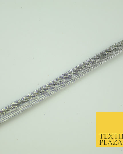 Silver Grey Rope Style Shimmer Fancy Border Edging Ribbon Ethnic Trim Lace X375