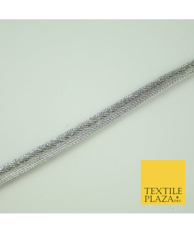Silver Grey Rope Style Shimmer Fancy Border Edging Ribbon Ethnic Trim Lace X375
