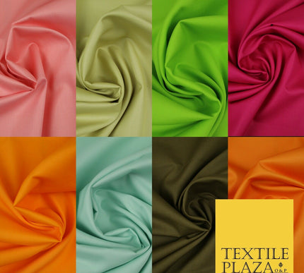 PREMIUM POPLIN 100% PURE COTTON SOLID PLAIN DYED FABRIC DRESS CRAFT MATERIAL 44"