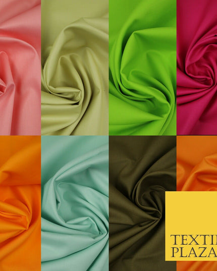PREMIUM POPLIN 100% PURE COTTON SOLID PLAIN DYED FABRIC DRESS CRAFT MATERIAL 44"