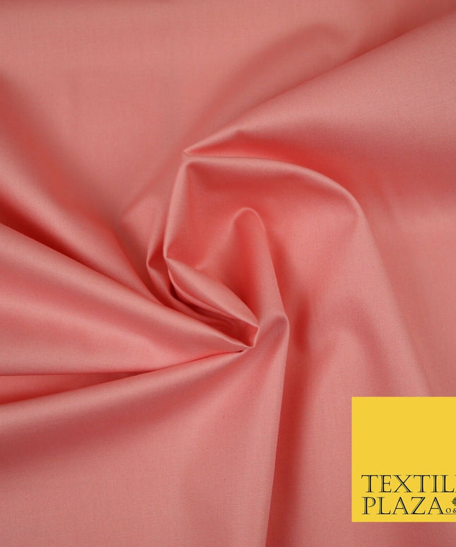 PREMIUM POPLIN 100% PURE COTTON SOLID PLAIN DYED FABRIC DRESS CRAFT MATERIAL 44"