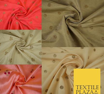 Embroidered Faux Dupion Raw Silk Dress Fabric Upholstery HomeFurnishing Material