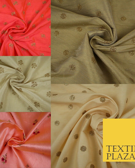 Embroidered Faux Dupion Raw Silk Dress Fabric Upholstery HomeFurnishing Material