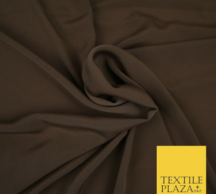 LUXURY 100% Polyester Plain Dyed Fine Soft Silky Crepe Dress Fabric ALL COLOURS