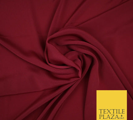 LUXURY 100% Polyester Plain Dyed Fine Soft Silky Crepe Dress Fabric ALL COLOURS