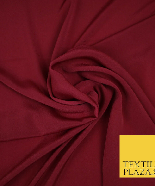 LUXURY 100% Polyester Plain Dyed Fine Soft Silky Crepe Dress Fabric ALL COLOURS