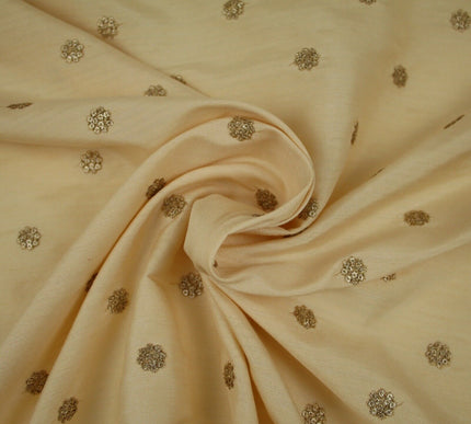 Embroidered Faux Dupion Raw Silk Dress Fabric Upholstery HomeFurnishing Material
