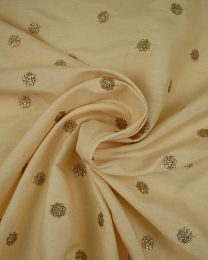 Embroidered Faux Dupion Raw Silk Dress Fabric Upholstery HomeFurnishing Material