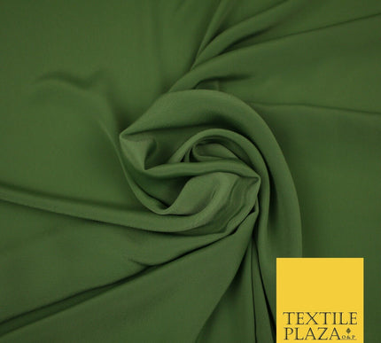 LUXURY 100% Polyester Plain Dyed Fine Soft Silky Crepe Dress Fabric ALL COLOURS