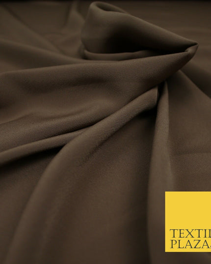 LUXURY 100% Polyester Plain Dyed Fine Soft Silky Crepe Dress Fabric ALL COLOURS