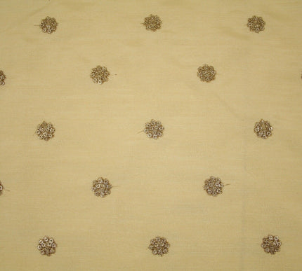 Embroidered Faux Dupion Raw Silk Dress Fabric Upholstery HomeFurnishing Material