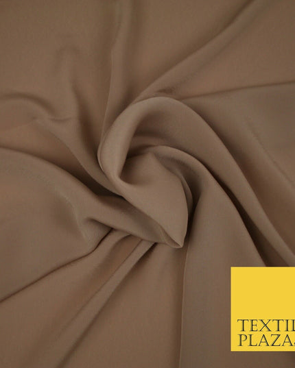LUXURY 100% Polyester Plain Dyed Fine Soft Silky Crepe Dress Fabric ALL COLOURS