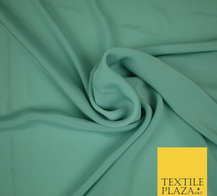 LUXURY 100% Polyester Plain Dyed Fine Soft Silky Crepe Dress Fabric ALL COLOURS