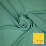 LUXURY 100% Polyester Plain Dyed Fine Soft Silky Crepe Dress Fabric ALL COLOURS