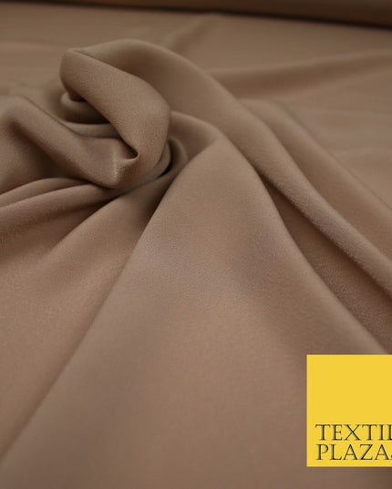 LUXURY 100% Polyester Plain Dyed Fine Soft Silky Crepe Dress Fabric ALL COLOURS