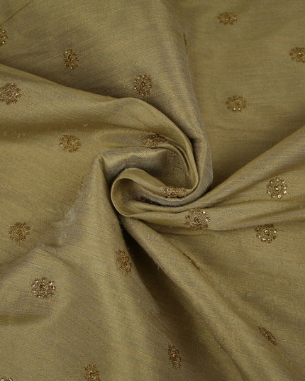 Embroidered Faux Dupion Raw Silk Dress Fabric Upholstery HomeFurnishing Material