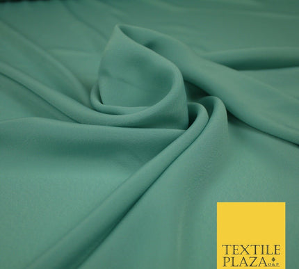 LUXURY 100% Polyester Plain Dyed Fine Soft Silky Crepe Dress Fabric ALL COLOURS