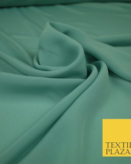 LUXURY 100% Polyester Plain Dyed Fine Soft Silky Crepe Dress Fabric ALL COLOURS