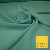 LUXURY 100% Polyester Plain Dyed Fine Soft Silky Crepe Dress Fabric ALL COLOURS