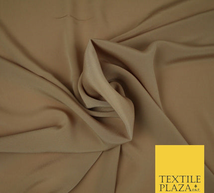 LUXURY 100% Polyester Plain Dyed Fine Soft Silky Crepe Dress Fabric ALL COLOURS