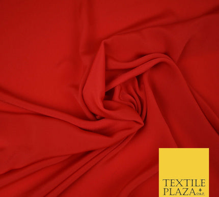 LUXURY 100% Polyester Plain Dyed Fine Soft Silky Crepe Dress Fabric ALL COLOURS