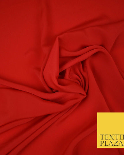 LUXURY 100% Polyester Plain Dyed Fine Soft Silky Crepe Dress Fabric ALL COLOURS