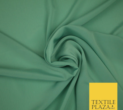 LUXURY 100% Polyester Plain Dyed Fine Soft Silky Crepe Dress Fabric ALL COLOURS