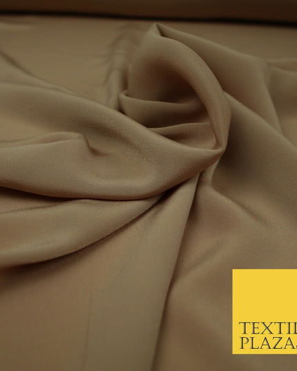 LUXURY 100% Polyester Plain Dyed Fine Soft Silky Crepe Dress Fabric ALL COLOURS