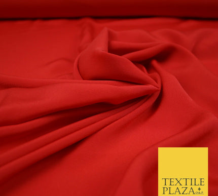 LUXURY 100% Polyester Plain Dyed Fine Soft Silky Crepe Dress Fabric ALL COLOURS