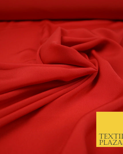 LUXURY 100% Polyester Plain Dyed Fine Soft Silky Crepe Dress Fabric ALL COLOURS