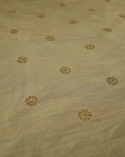 Embroidered Faux Dupion Raw Silk Dress Fabric Upholstery HomeFurnishing Material