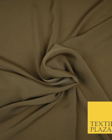 LUXURY 100% Polyester Plain Dyed Fine Soft Silky Crepe Dress Fabric ALL COLOURS