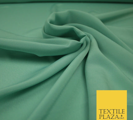 LUXURY 100% Polyester Plain Dyed Fine Soft Silky Crepe Dress Fabric ALL COLOURS