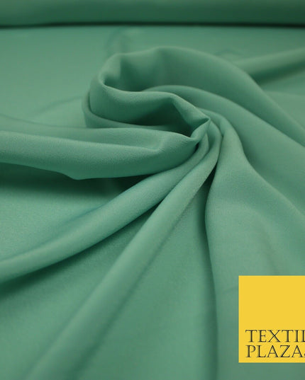 LUXURY 100% Polyester Plain Dyed Fine Soft Silky Crepe Dress Fabric ALL COLOURS