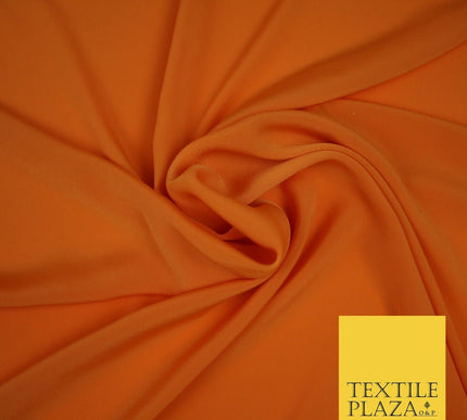 LUXURY 100% Polyester Plain Dyed Fine Soft Silky Crepe Dress Fabric ALL COLOURS