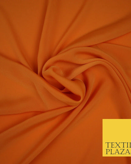 LUXURY 100% Polyester Plain Dyed Fine Soft Silky Crepe Dress Fabric ALL COLOURS