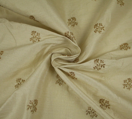 Embroidered Faux Dupion Raw Silk Dress Fabric Upholstery HomeFurnishing Material