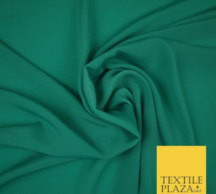 LUXURY 100% Polyester Plain Dyed Fine Soft Silky Crepe Dress Fabric ALL COLOURS