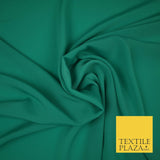 LUXURY 100% Polyester Plain Dyed Fine Soft Silky Crepe Dress Fabric ALL COLOURS