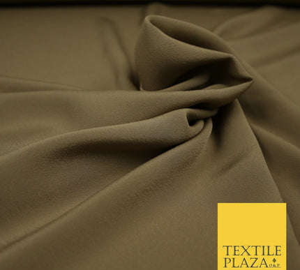 LUXURY 100% Polyester Plain Dyed Fine Soft Silky Crepe Dress Fabric ALL COLOURS