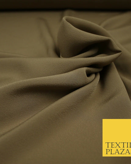 LUXURY 100% Polyester Plain Dyed Fine Soft Silky Crepe Dress Fabric ALL COLOURS