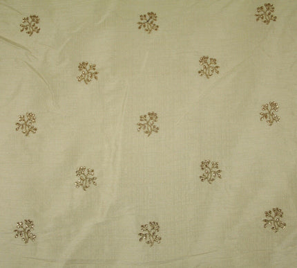Embroidered Faux Dupion Raw Silk Dress Fabric Upholstery HomeFurnishing Material